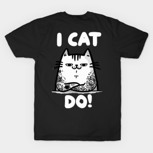 I cat do Cool Tattoo Cat (Back Print) T-Shirt